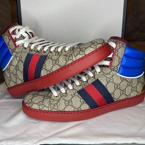 Brand New Size 7 Gucci Ace GG High Top Sneakers